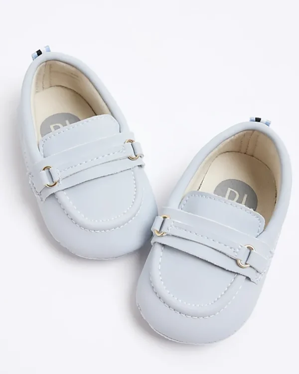 Baby boys blue stripe loafers