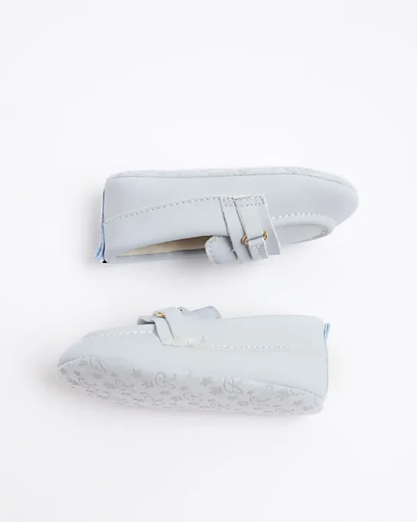 Baby boys blue stripe loafers