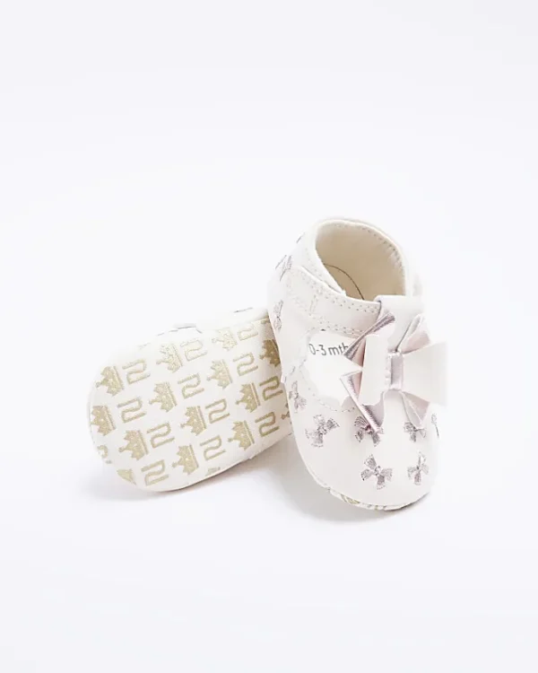 Baby girls Pink Bow embroidered Shoes