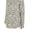 Beige animal print maternity top