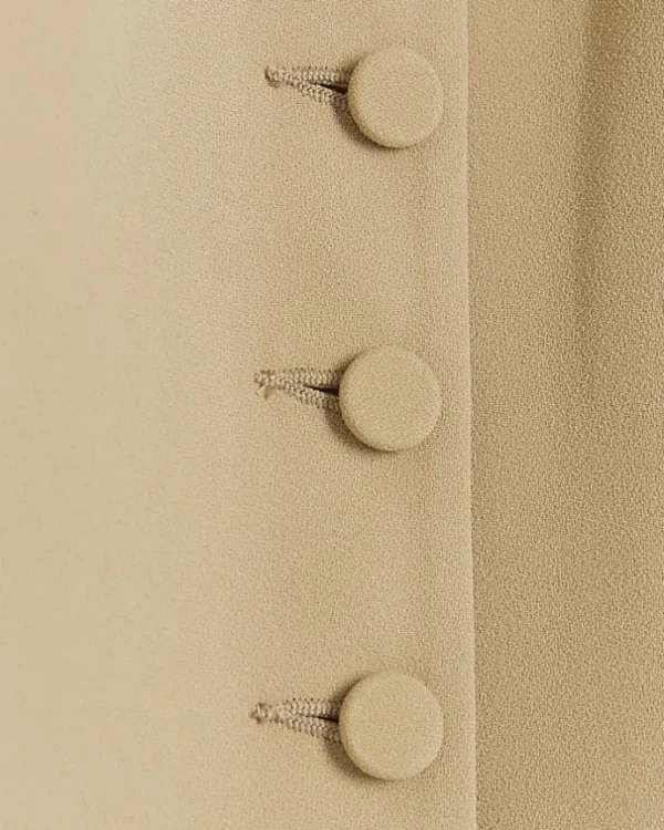 Beige button front waistcoat