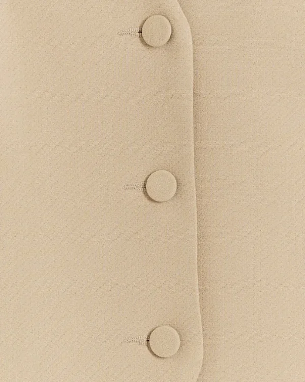 Beige button up long waistcoat