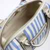 Beige canvas stripe travel bag