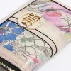 Beige floral monogram purse