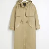 Beige Hooded Parka Jacket