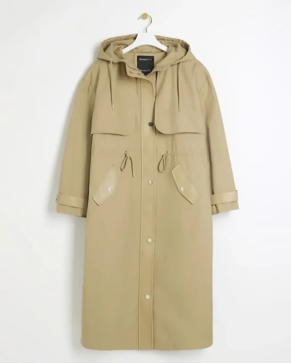 Beige Hooded Parka Jacket