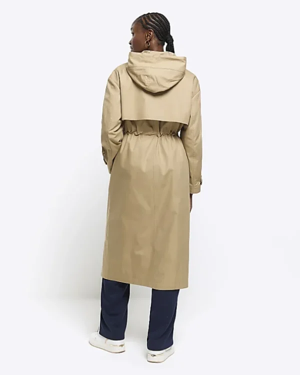 Beige Hooded Parka Jacket