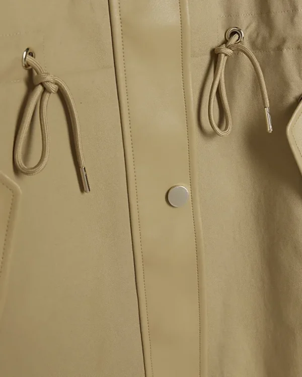 Beige Hooded Parka Jacket