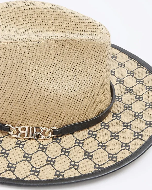 Beige Monogram Fedora Hat