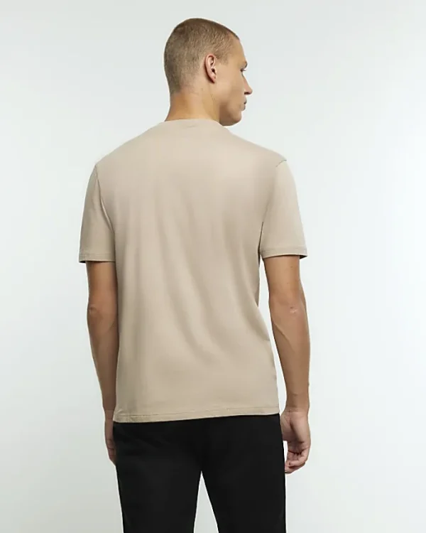 Beige multipack of 5 slim fit t-shirts