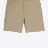 Beige slim fit chino short