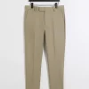 Beige slim fit smart chino trousers