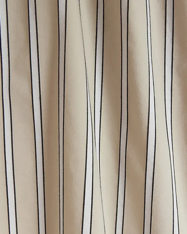 Beige stripe straight pull on trousers