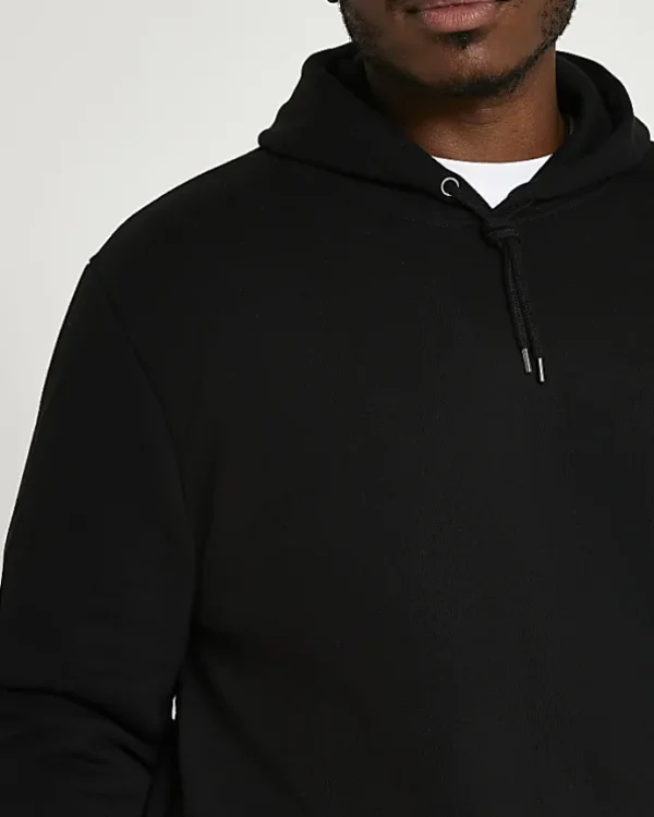 Big & Tall black RI slim fit hoodie