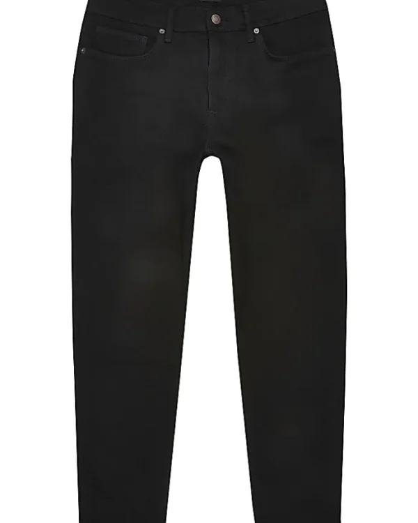 Big & Tall black tapered cropped jeans