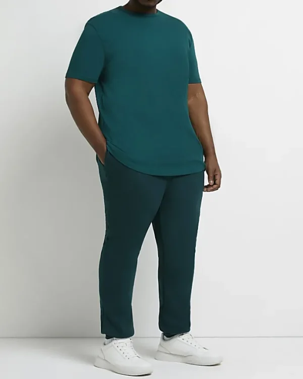 Big & tall green slim fit RI branded joggers