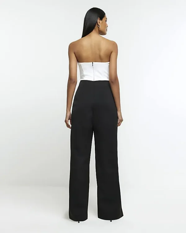 Black bandeau wide leg jumpsuit