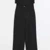 Black blazer bandeau jumpsuit