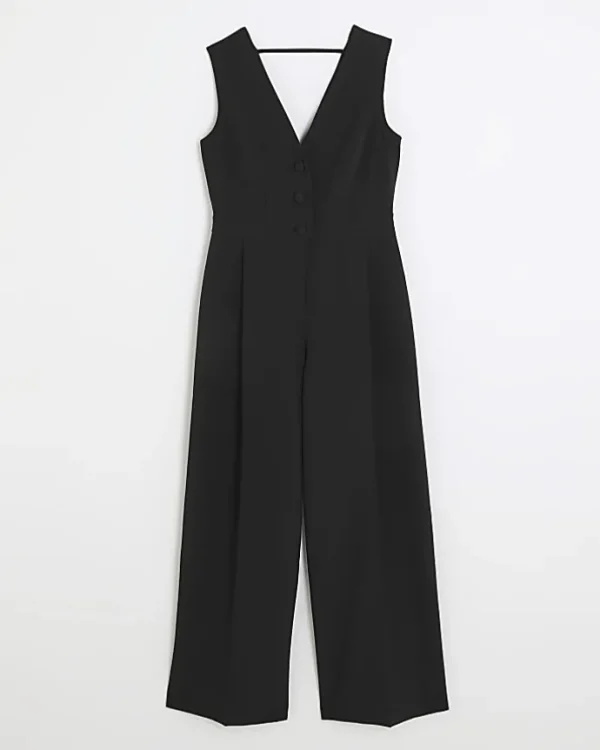 Black bow blazer jumpsuit