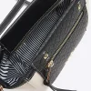 Black canvas embossed RI cross body bag