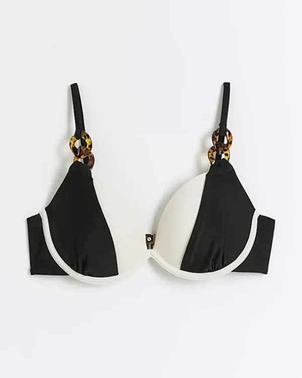 Black colour bock plunge bikini top