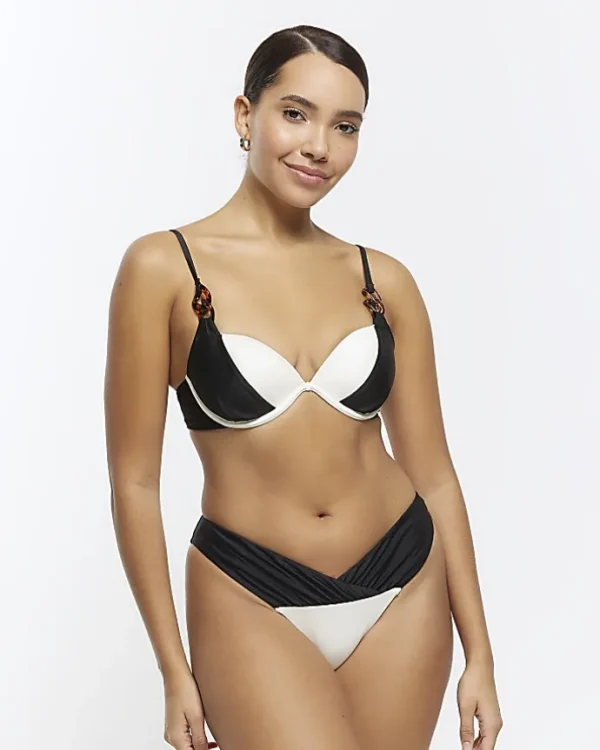 Black colour bock plunge bikini top