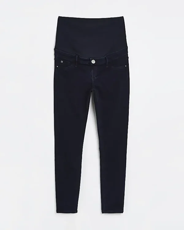 Black denim maternity skinny jeans