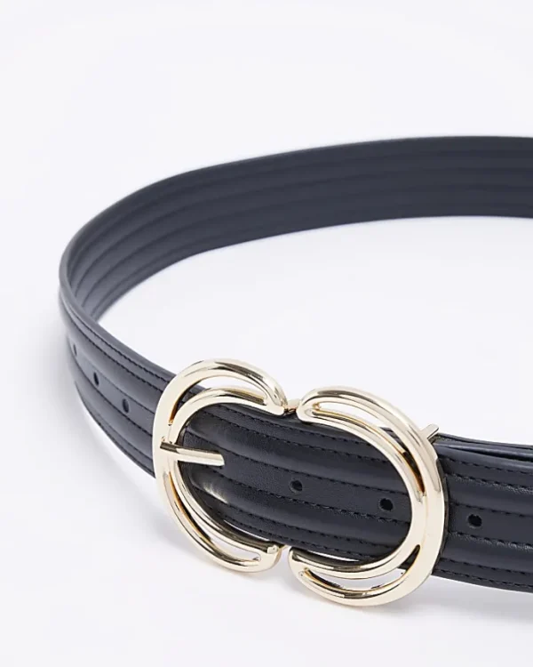 Black double ring belt