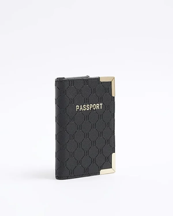 Black embossed passport holder