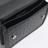 Black embossed weave shoulder bag