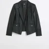 Black Faux Leather Blazer