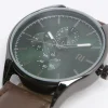 Black faux leather watch