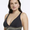 Black fuller bust plunge bikini top