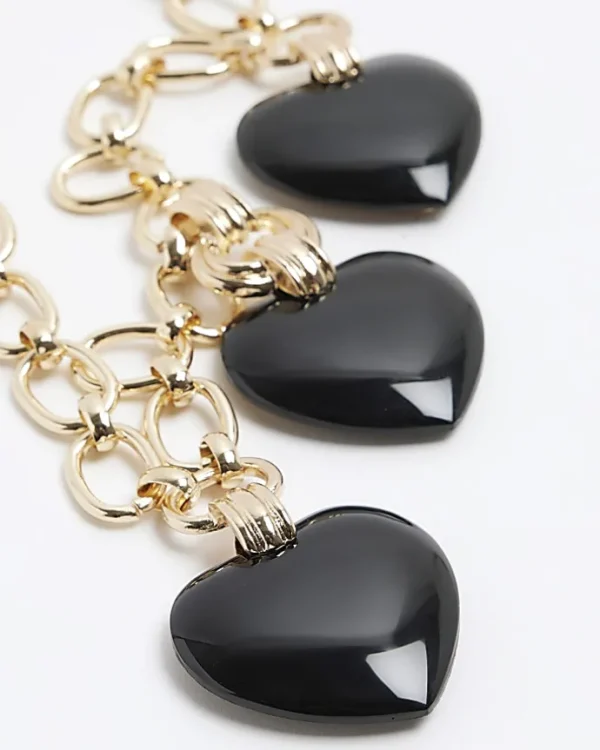 Black Heart Collar Necklace