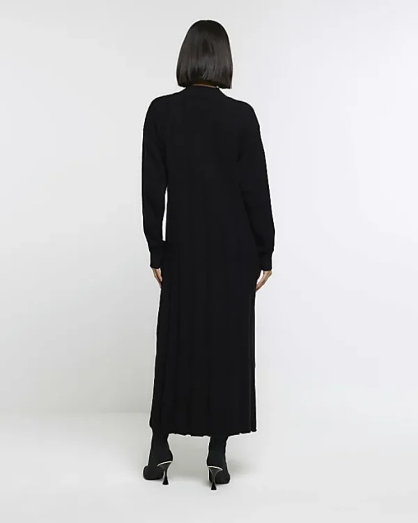 Black high neck jumper maxi dress