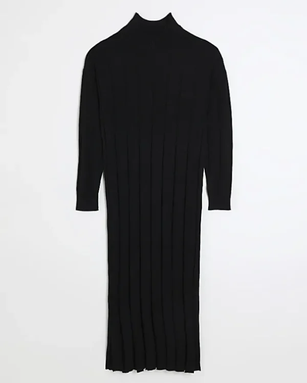 Black high neck jumper maxi dress