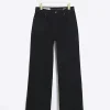 Black High Rise Wide Leg Jeans