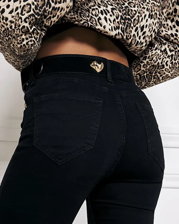 Black high waisted bum sculpt skinny jeans