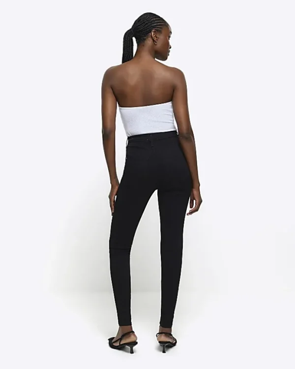 Black high waisted super skinny jeans