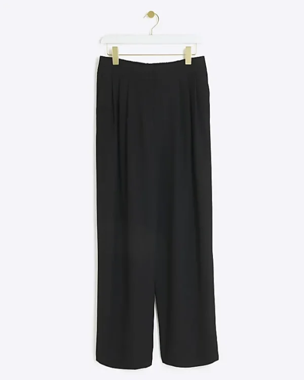 Black High Waisted Wide Leg Trousers