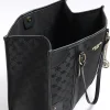 Black jacquard RI monogram shopper bag