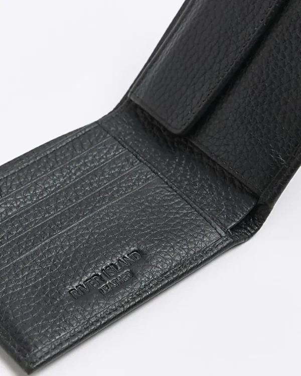 Black leather pebbled wallet