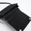 Black leather studded cross body bag