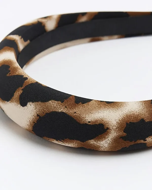 Black leopard print head band