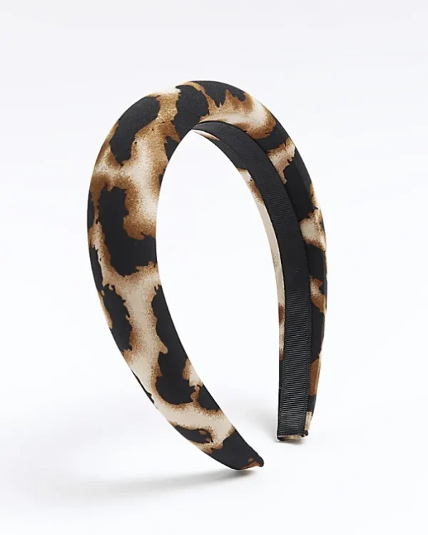 Black leopard print head band