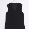 Black longline waistcoat