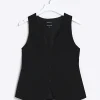 Black longline waistcoat