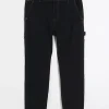 Black loose fit carpenter jeans