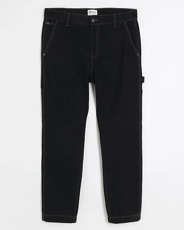 Black loose fit carpenter jeans