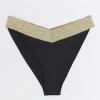 Black low waist bikini bottoms